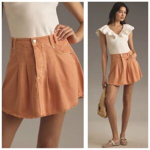 Anthropologie Pilcro Pleated Micro Denim Skirt Size 2